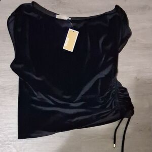 Michael Kors Elegant Black Velvet Blouse